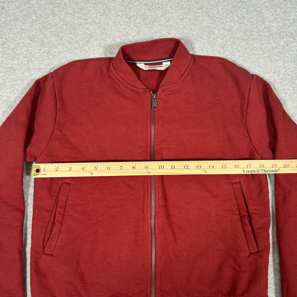 American Giant Fleece Bomber Jacket Women XS Red‎ Full Zip Sweatshirt NEW NWOT - Picture 7 of 7